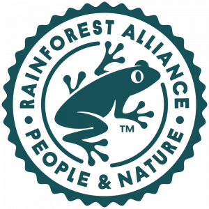 Official logo for Rainforest Alliance in green