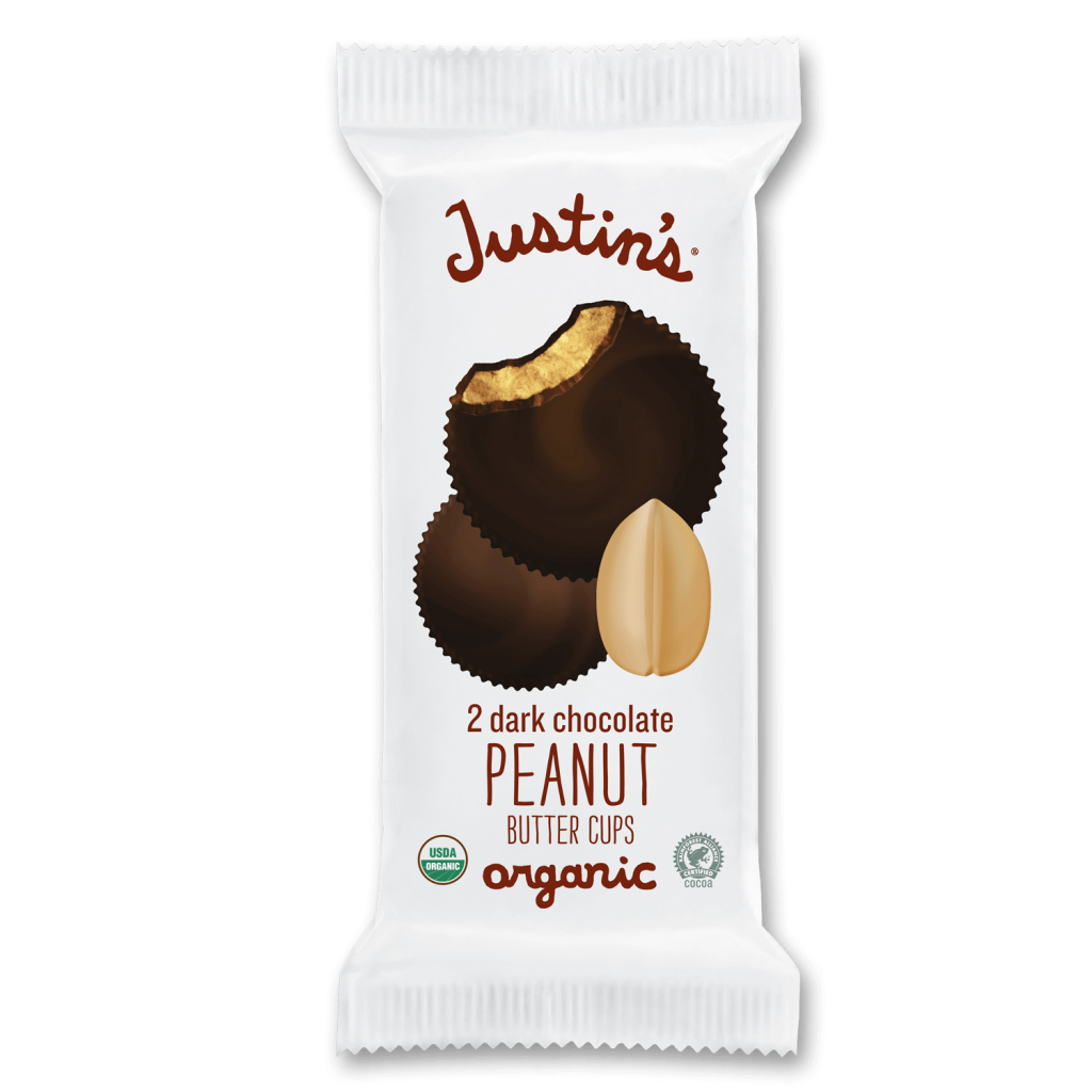 Justin's Dark Chocolate Peanut Butter Cups 2-piece packages 1.4 oz.