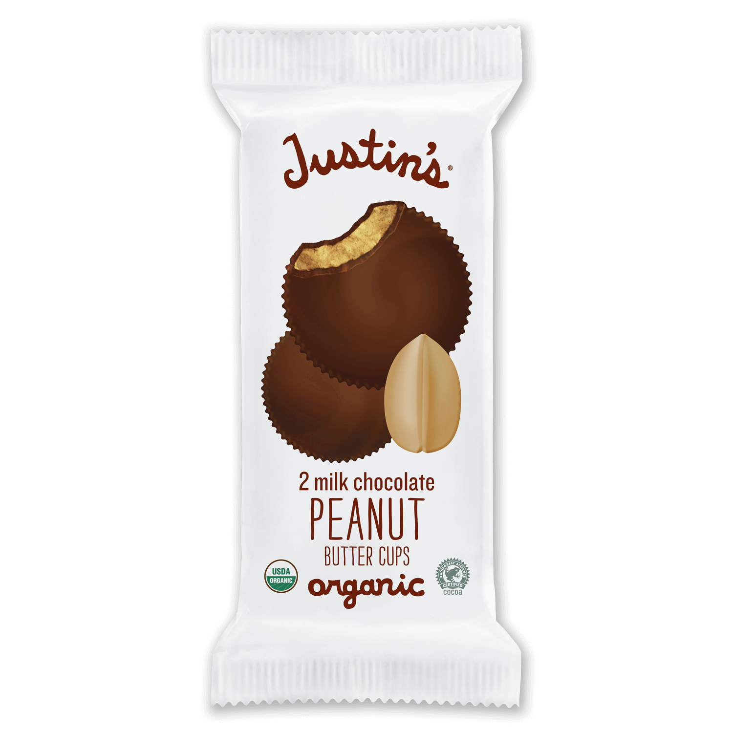 Justin's Milk Chocolate Peanut Butter Cups 2-piece packages 1.4 oz.