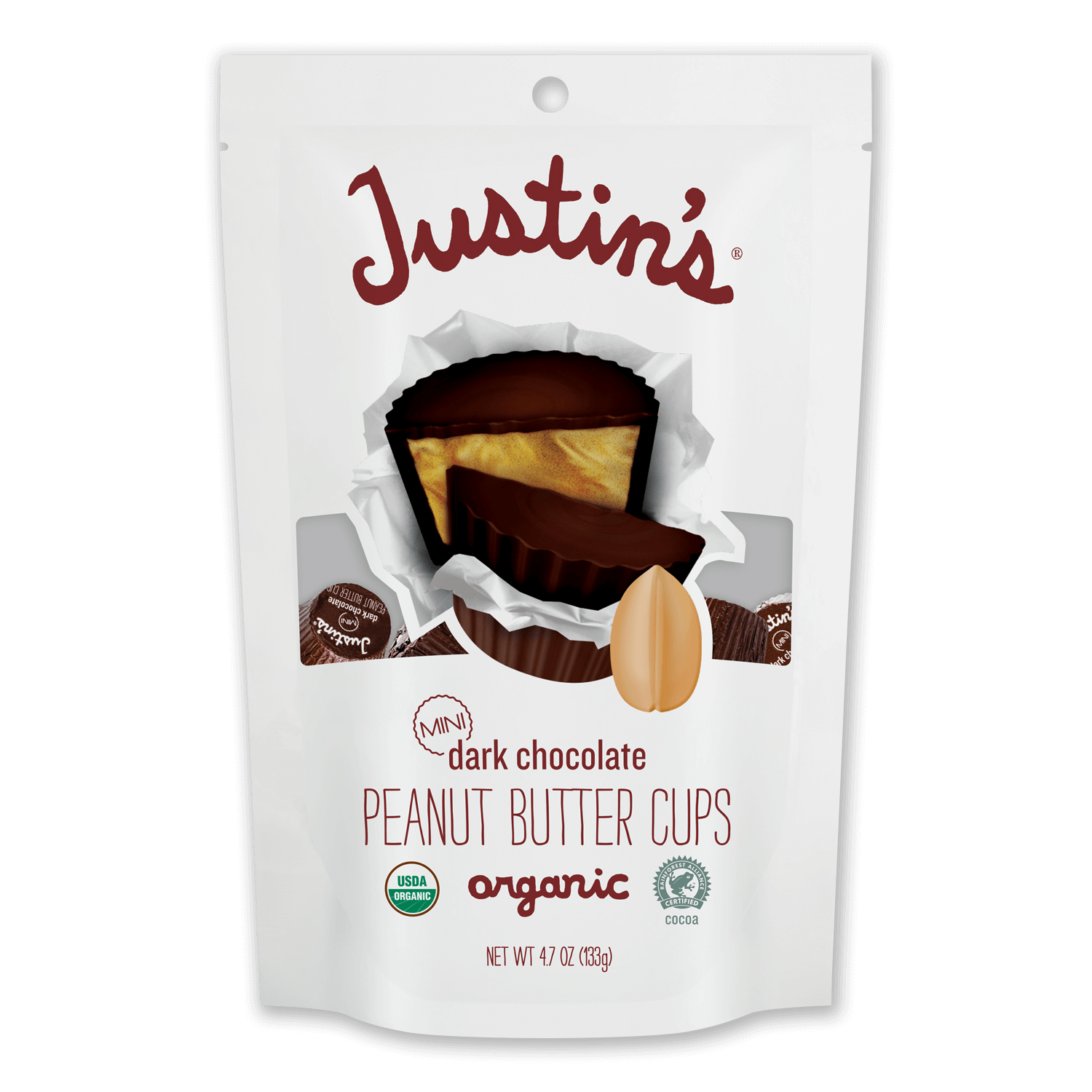 Justin's Mini Dark Chocolate Peanut Butter Cups pack 4.7 oz.