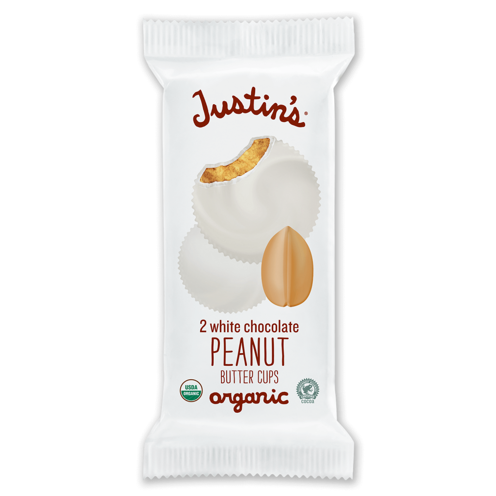 Justin's White Chocolate Peanut Butter Cups 2-piece packages 1.4 oz.