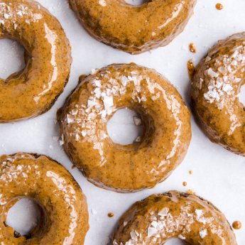 paleo maple almond butter glazed doughnuts