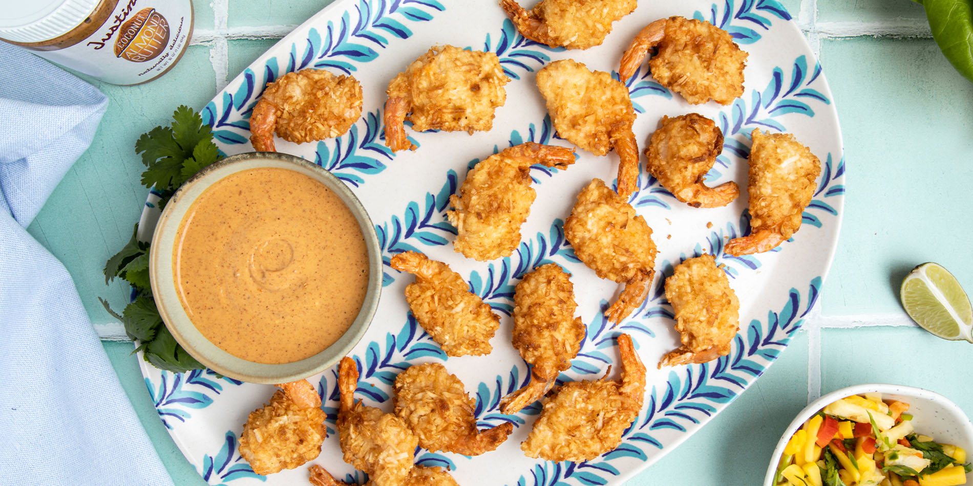 Air-Fried Coconut Shrimp with Coconut Almond Dipping Sauce