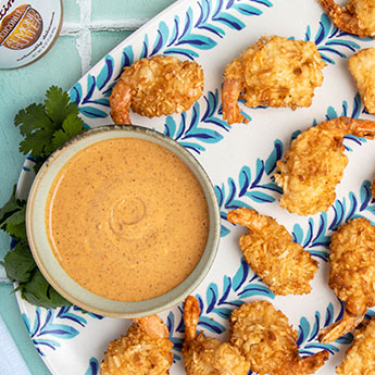Air-Fried Coconut Shrimp with Coconut Almond Dipping Sauce