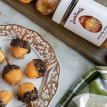 maple almond butter acorn bites