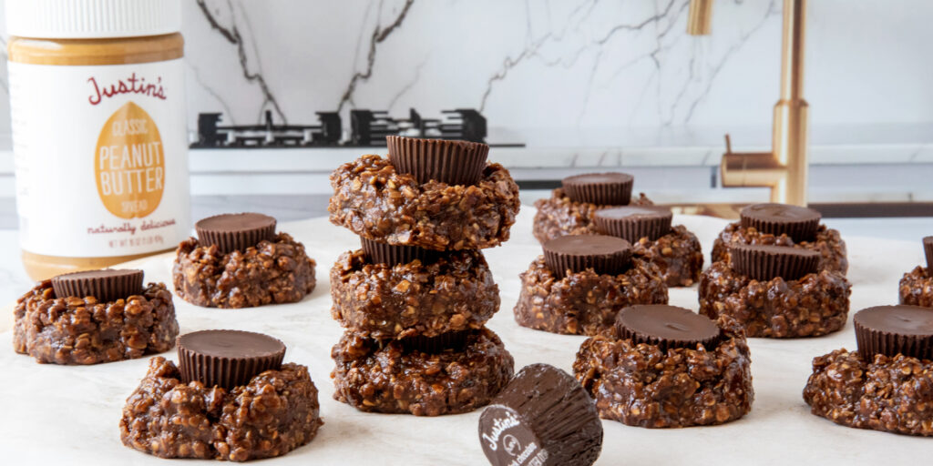 Justins no bake peanut butter chocolate oatmeal cookies