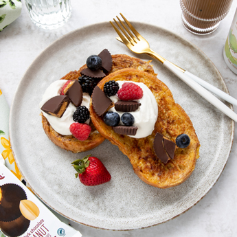 Justins baileys french toast with peanut butter cups